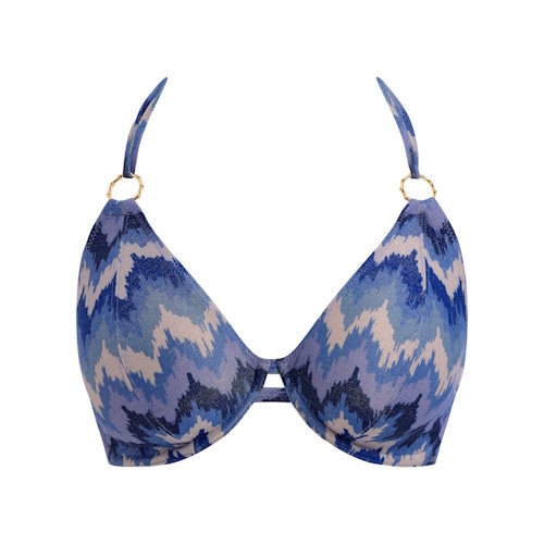 Freya Swim Arizona Wave blue/print soft-cup bikini bra