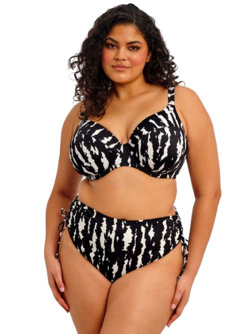 Elomi Swim Echo Shell black/white soft-cup bikini bra