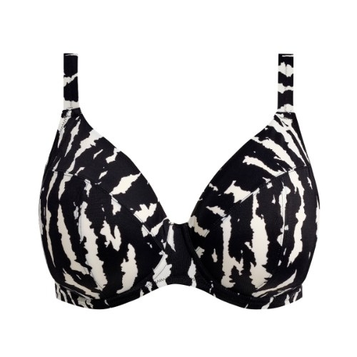 Elomi Swim Echo Shell black/white soft-cup bikini bra