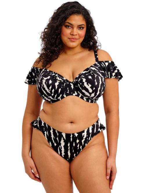 Elomi Swim Echo Shell black/white soft-cup bikini bra