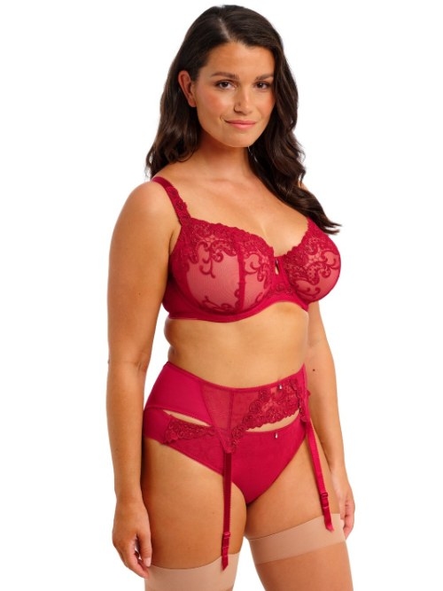 Fantasy Lingerie Portia red suspender