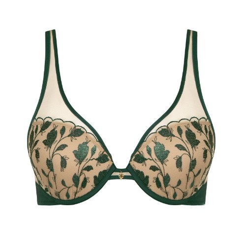 Lisca Gloriosa forest green push up bra