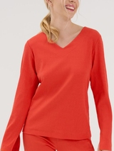 Lisca Lucky orange pyjama shirt