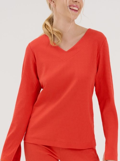 Lisca Lucky orange pyjama shirt