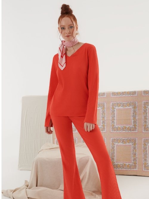 Lisca Lucky orange pyjama pant