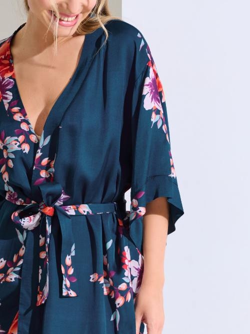 Lisca Amaryllis navy blue kimono