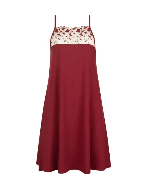 Lisca Nachtmode Gloriosa deep red slipdress