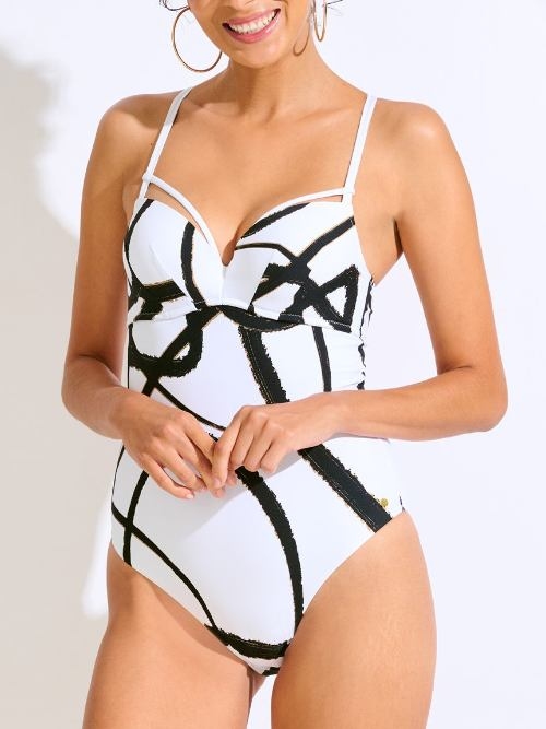 Lisca Swimwear Honolulu white/black bathingsuit