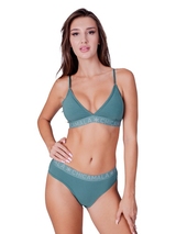 Chicamala Solid green non-padded bra