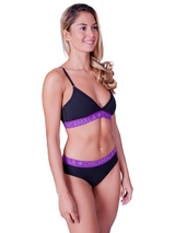 Chicamala Solid black/purple non-padded bra
