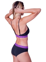 Chicamala Solid black/purple non-padded bra