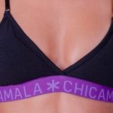 Chicamala Solid black/purple non-padded bra