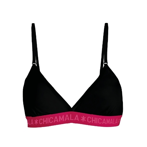 Chicamala Solid black/red non-padded bra