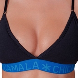 Chicamala Solid black/blue non-padded bra
