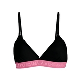 Chicamala Solid black/pink non-padded bra