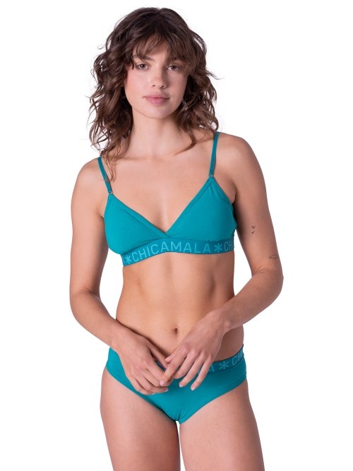 Chicamala Solid green non-padded bra