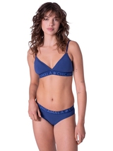 Chicamala Solid navy blue non-padded bra