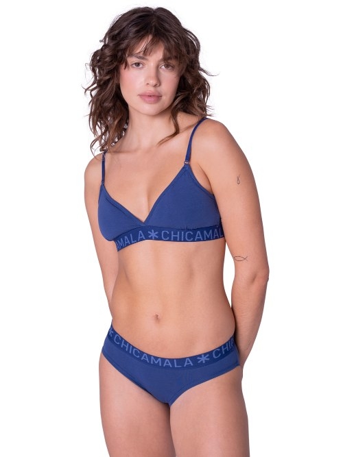 Chicamala Solid navy blue non-padded bra