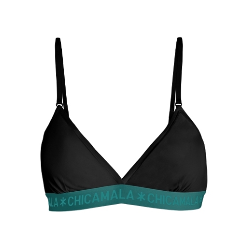 Chicamala Solid black/green non-padded bra