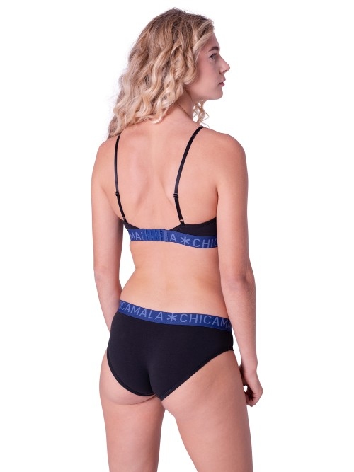 Chicamala Solid black/green non-padded bra