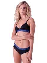 Chicamala Solid black/green non-padded bra