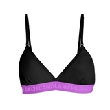 Chicamala Solid black/purple non-padded bra