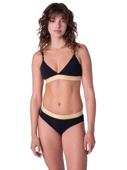 Chicamala Solid black/yellow non-padded bra