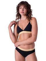 Chicamala Solid black/yellow non-padded bra