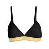 Chicamala Solid black/yellow non-padded bra