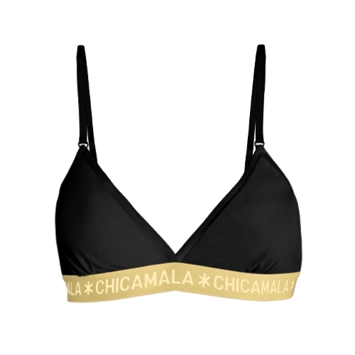 Chicamala Solid black/yellow non-padded bra