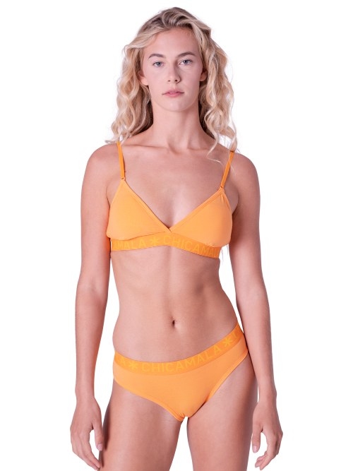 Chicamala Solid orange non-padded bra
