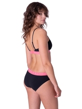 Chicamala Solid black/pink non-padded bra