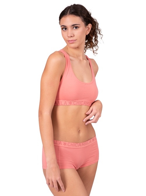 Chicamala Solid coral non-padded bra