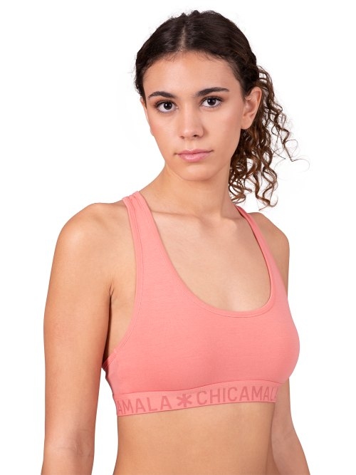 Chicamala Solid coral non-padded bra