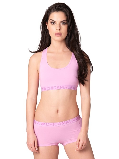 Chicamala Solid pink non-padded bra