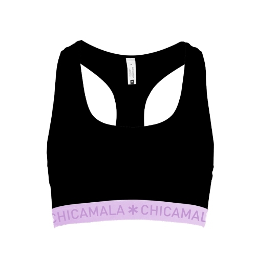 Chicamala Solid black/pink non-padded bra