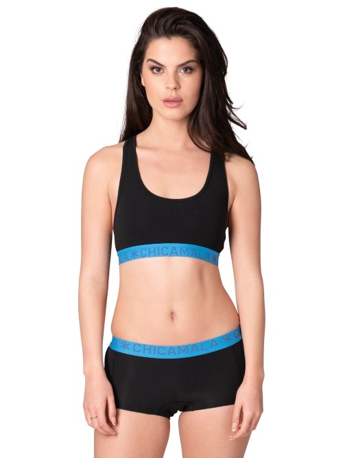 Chicamala Solid black/blue non-padded bra