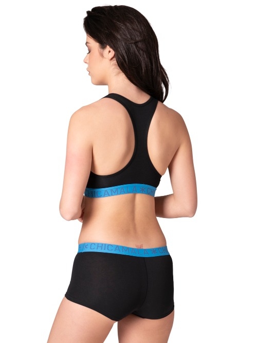 Chicamala Solid black/blue non-padded bra
