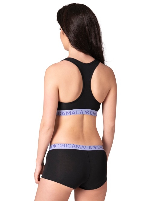 Chicamala Solid black/purple non-padded bra