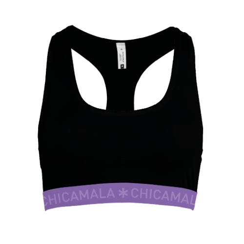 Chicamala Solid black/purple non-padded bra