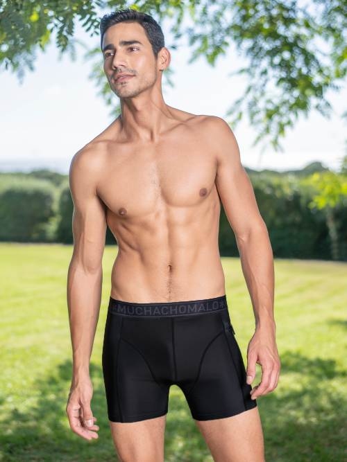 Muchachomalo Solid  black swim boxer