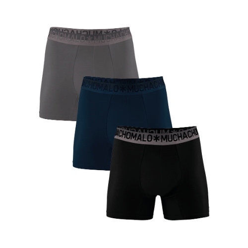 Muchachomalo Solid  grey cotton boxer short