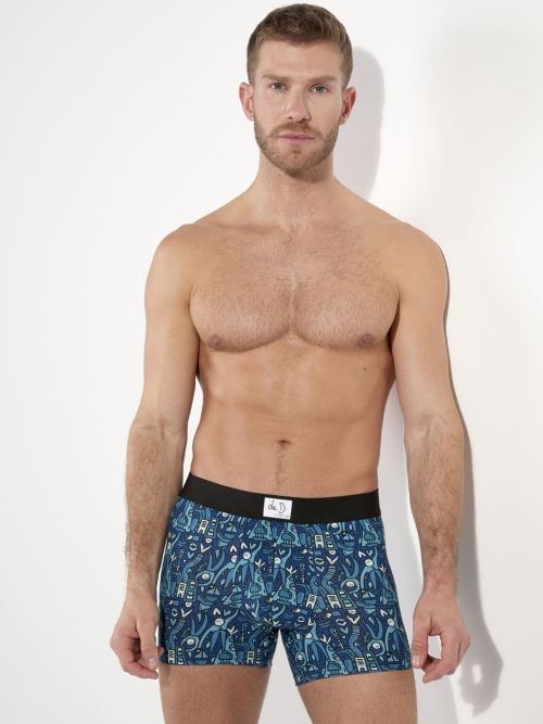 HOM Voyages blue boxer short