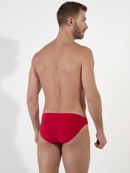 HOM Swimwear Nautical Cup red swim brief