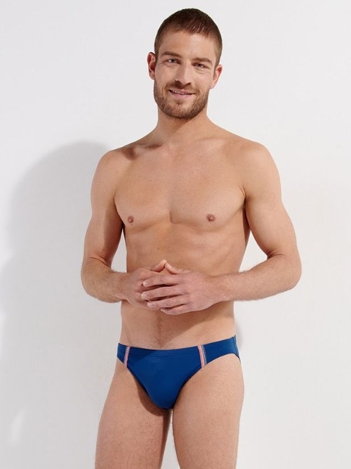 HOM Swimwear Nautical Cup navy blue swim brief