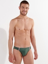 HOM Swimwear Nautical Cup khaki swim brief