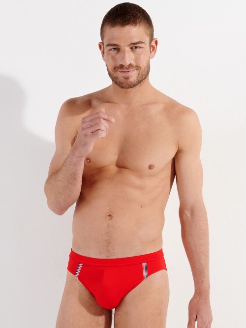HOM Swimwear Nautical Cup red swim brief