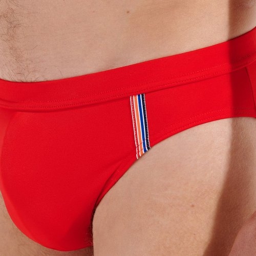 HOM Swimwear Nautical Cup red swim brief