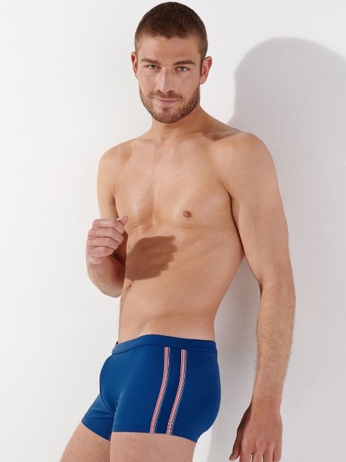 HOM Swimwear Nautical Cup navy blue swim boxer