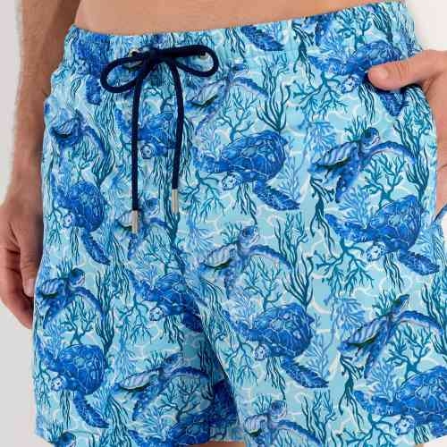 HOM Swimwear Tartane blue swimshort